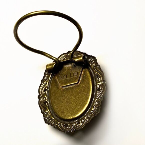 Vintage Jeri Lou Scarf Clip Faux Pearl Gold Tone Signed Jewelry Clothing Clip - Picture 5 of 7